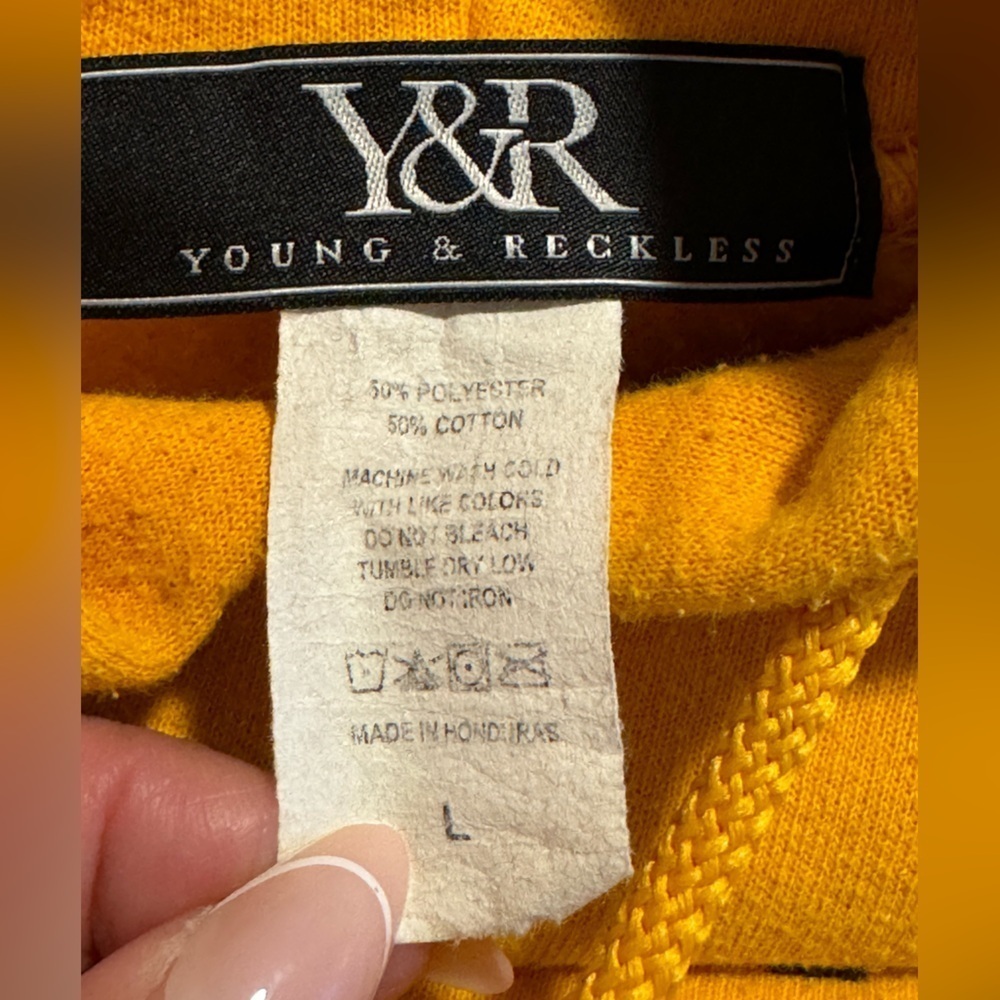 Young & Reckless Men’s Yellow Hoodie - Picture 4 of 6